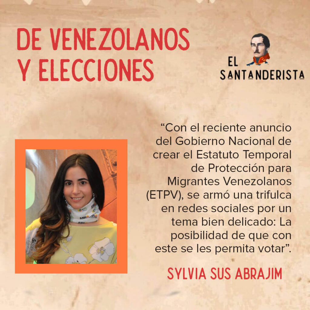 De venezolanos y elecciones Sylvia Sus Abrajim el santanderista