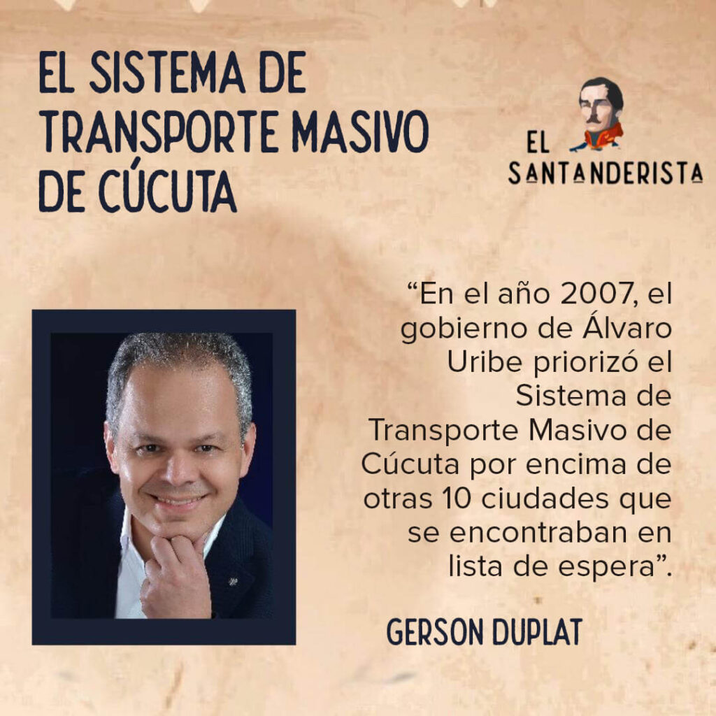 El sistema de transporte masivo de cúcuta Gerson Duplat el santanderista
